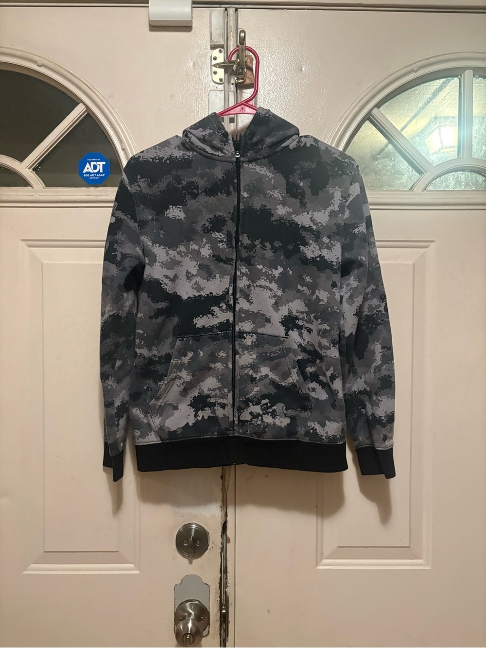 Gray & Black Camo Zip-Up Hoodie